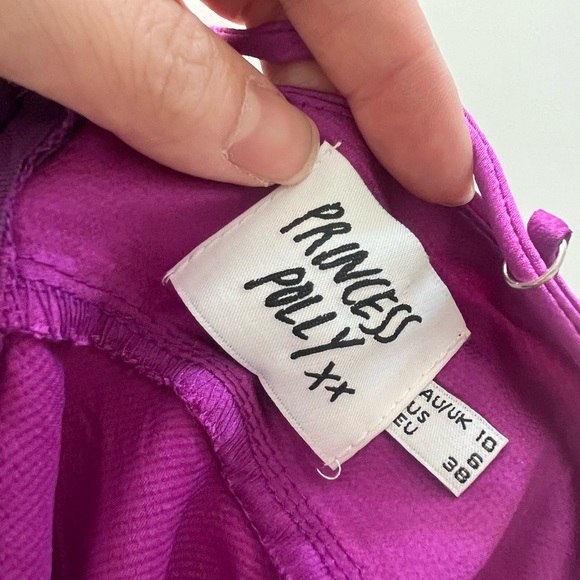 NWOT Princess Polly Sacha Satin Cutout Ruched Mini Dress Purple US 6 - Picture 6 of 6